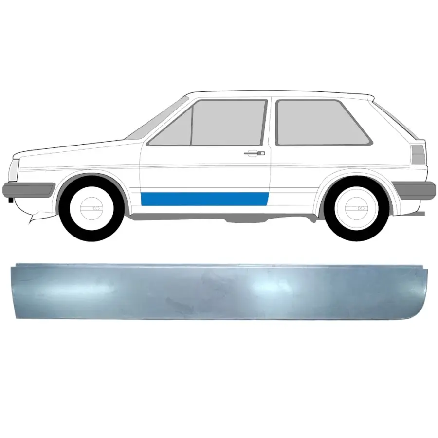 Fordør Reparasjonsplate Volkswagen Golf 2 1982–1992 – Venstre – bilde 1 av 2
