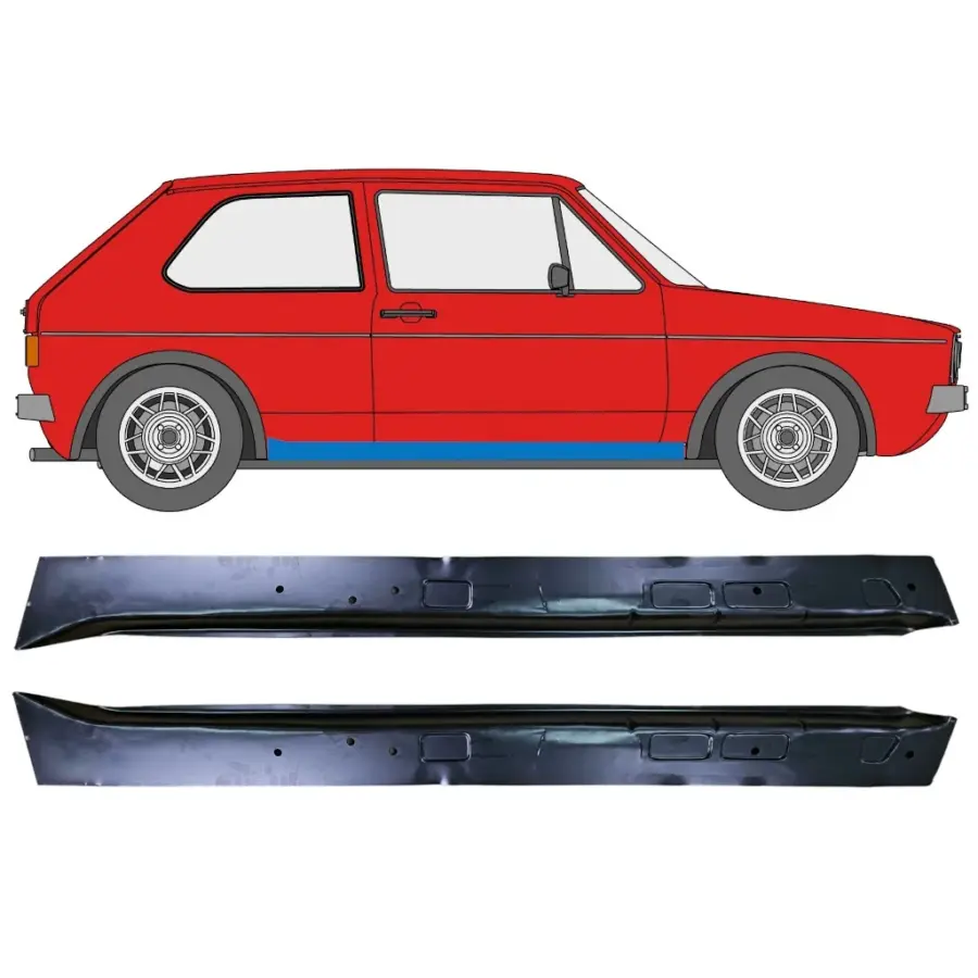 Indre Terskelplater Volkswagen Golf 1 1974–1985 – Venstre + Høyre Sett – bilde 1 av 2