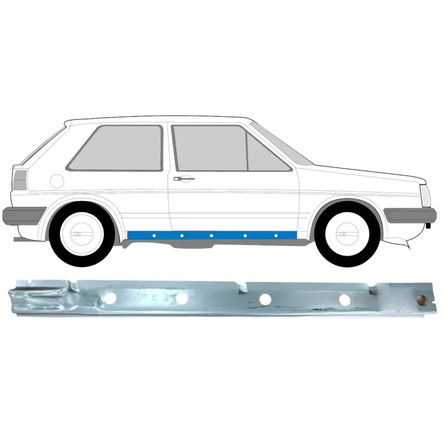 Indre Terskelplate Volkswagen Golf 2 1982–1992 – Høyre – bilde 1 av 2