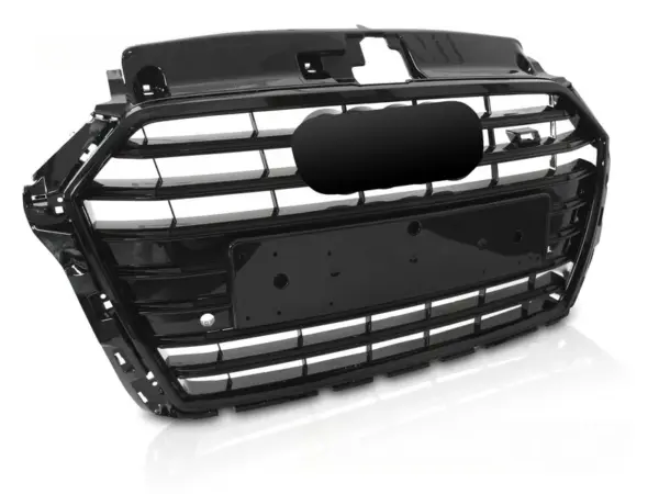 Grill Audi A3 8V 17-20 Sport PDC Blank Svart