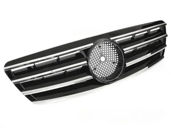Grill Mercedes W203/S203 00-07 CL Style Blank Svart/Krom