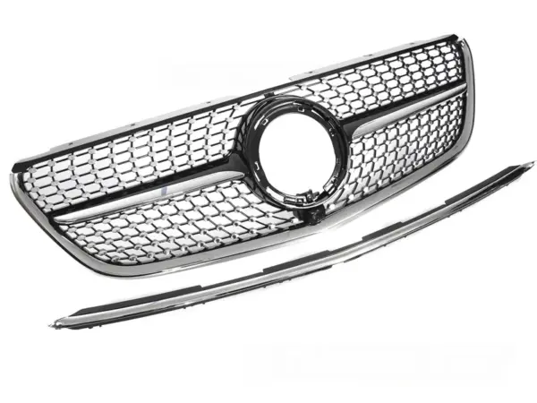 Grill Mercedes Vito W447 19-23 Diamond Style Kamera Blank Svart/Krom