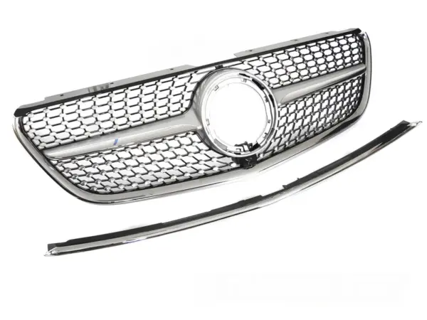 Grill Mercedes Vito W447 19-23 Diamond Style Kamera Sølv/Svart