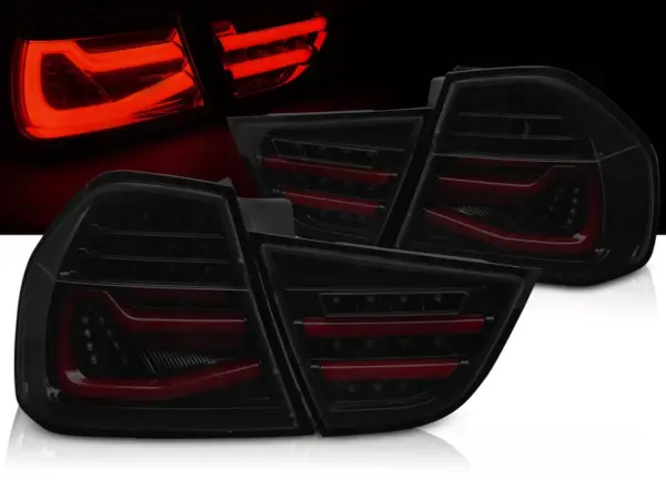 Baklykter BMW E90 09-11 LED Bar SEQ Svart/Røykfarget – bilde 1 av 2