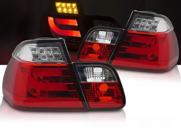 Baklykter BMW E46 98-01 Sedan LED Bar Rød/Hvit – bilde 1 av 2