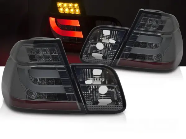 Baklykter BMW E46 98-01 Sedan LED Bar Røykfarget – bilde 1 av 2