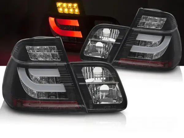 Baklykter BMW E46 01-05 Sedan LED Bar Svart – bilde 1 av 2
