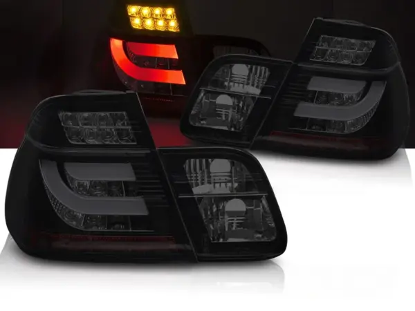 Baklykter BMW E46 01-05 Sedan LED Bar Svart/Røykfarget – bilde 1 av 2