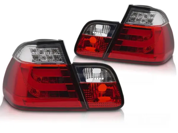 Baklykter BMW E46 01-05 Sedan LED Bar Rød/Hvit – bilde 2 av 2