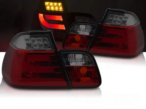 Baklykter BMW E46 01-05 Sedan LED Bar Rød/Røykfarget – bilde 1 av 2