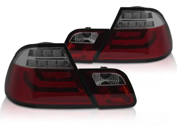 Baklykter BMW E46 03-06 Coupé LED Bar Rød/Røykfarget – bilde 2 av 2