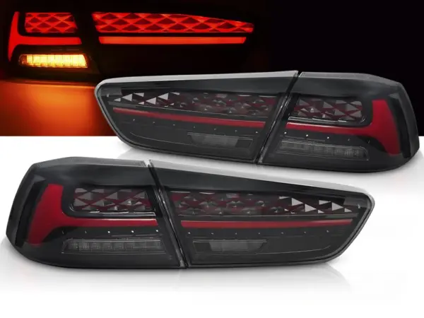 Baklykter Mitsubishi Lancer 8 Sedan 08-16/Lancer EVOLUTION X 07-16 LED SEQ Rød – bilde 1 av 2