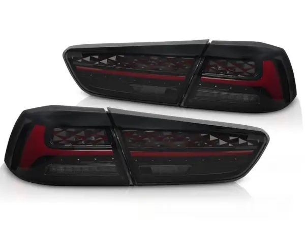 Baklykter Mitsubishi Lancer 8 Sedan 08-16/Lancer EVOLUTION X 07-16 LED SEQ Røykfarget – bilde 2 av 2