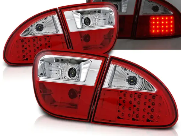 Baklykter Seat Leon 04.99-08.04 LED Rød/Hvit – bilde 1 av 2