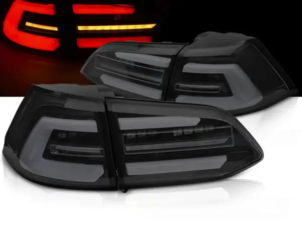 Baklykter VW Golf 7 13-17 SW Variant LED SEQ Svart/Røykfarget – for original LED – bilde 1 av 2
