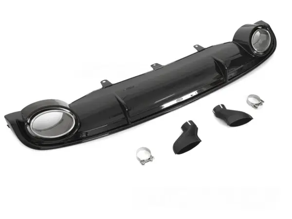 Diffuser Audi A7 C7 10-14 Sport Style Dobbel Utgang Blank Svart