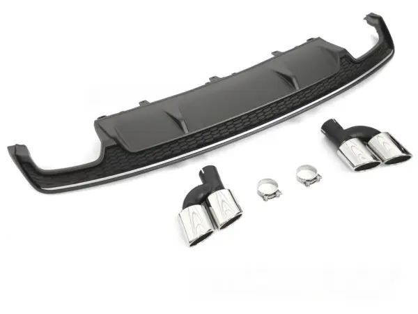 Diffuser Audi A7 C7 14-18 S Style Dobbel Utgang Sølv/Svart