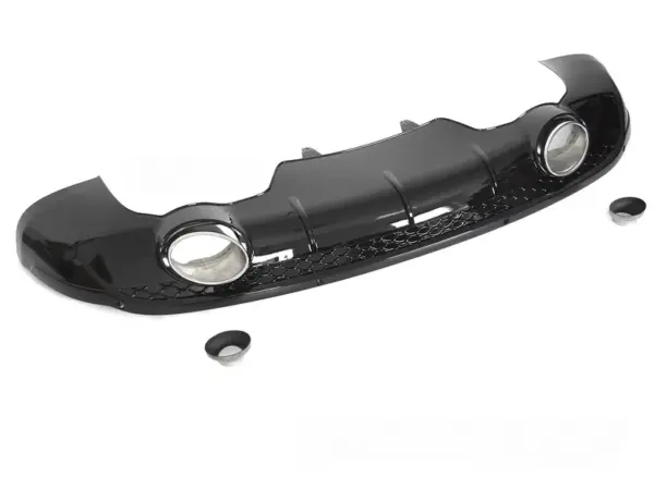 Diffuser Audi Q5 8R 12-16 Sport Style Dobbel Utgang PDC Blank Svart