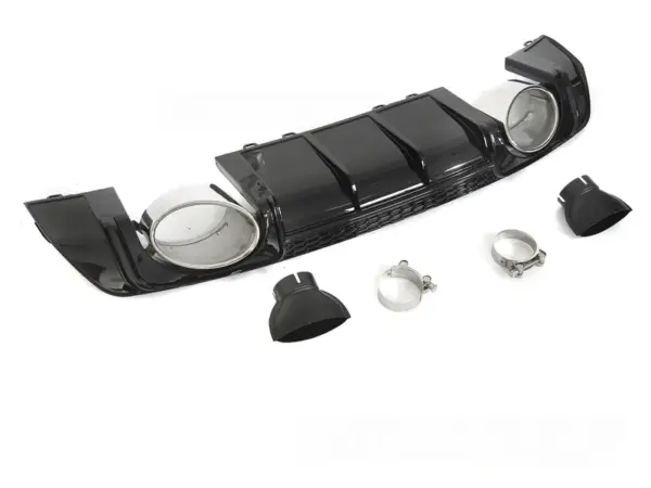 Diffuser Audi TT 8S 14-18 Sport Style Dobbel Utgang Blank Svart